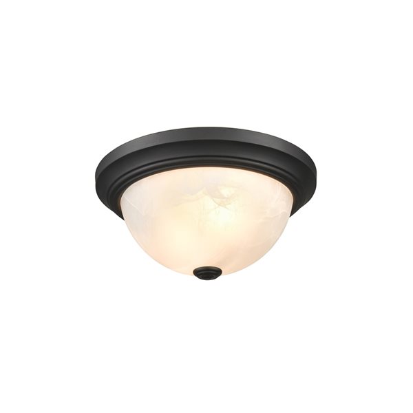 Millennium Lighting 11-in 2-Light Matte Black Modern/Contemporary Incandescent Flush Mount Light