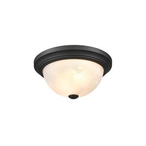 Millennium Lighting 11-in 2-Light Matte Black Modern/Contemporary Incandescent Flush Mount Light