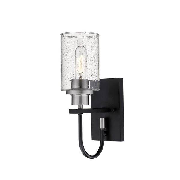 Millennium Lighting Clifton 5-in W 1-Light Matte Black/Brushed Nickel Traditional Wall Sconce