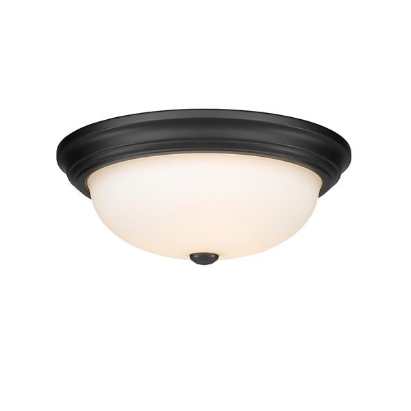 Millennium Lighting 15-in 3-Light Matte Black Contemporary/Modern Incandescent Flush Mount Light