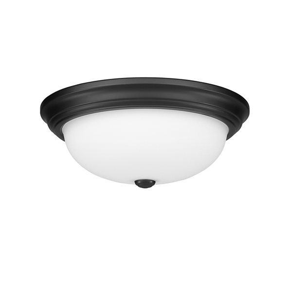 Millennium Lighting 15-in 3-Light Matte Black Contemporary/Modern Incandescent Flush Mount Light