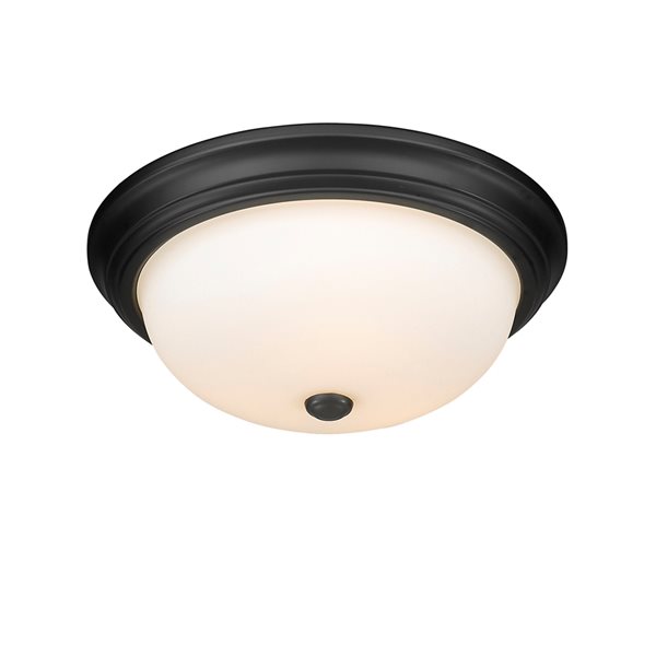 Millennium Lighting 15-in 3-Light Matte Black Contemporary/Modern Incandescent Flush Mount Light