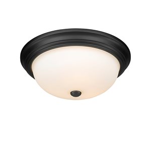 Millennium Lighting 15-in 3-Light Matte Black Contemporary/Modern Incandescent Flush Mount Light