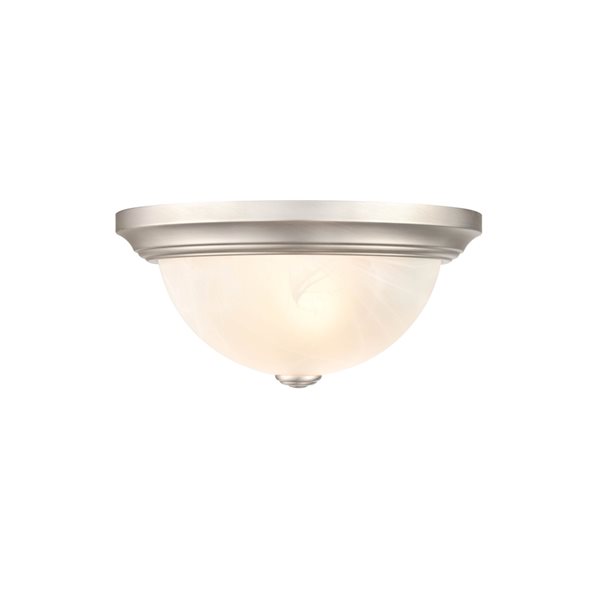 Millennium Lighting 11-in 2-Light Satin Nickel Modern/Contemporary Incandescent Flush Mount Light