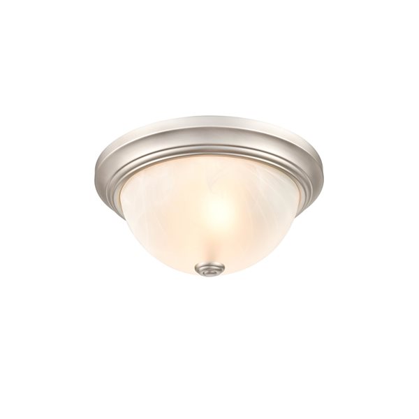 Millennium Lighting 11-in 2-Light Satin Nickel Modern/Contemporary Incandescent Flush Mount Light