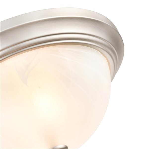 Millennium Lighting 11-in 2-Light Satin Nickel Modern/Contemporary Incandescent Flush Mount Light