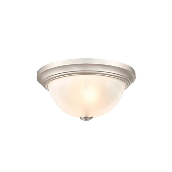 Millennium Lighting 11-in 2-Light Satin Nickel Modern/Contemporary Incandescent Flush Mount Light