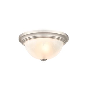 Millennium Lighting 11-in 2-Light Satin Nickel Modern/Contemporary Incandescent Flush Mount Light