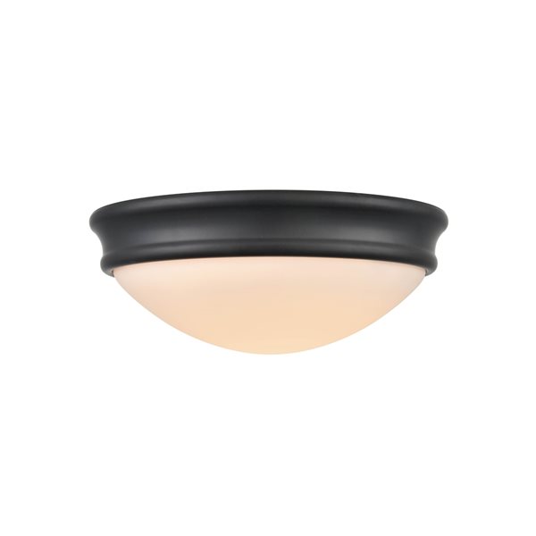 Millennium Lighting 10-in 1-Light Matte Black Traditional Fluorescent Flush Mount Light