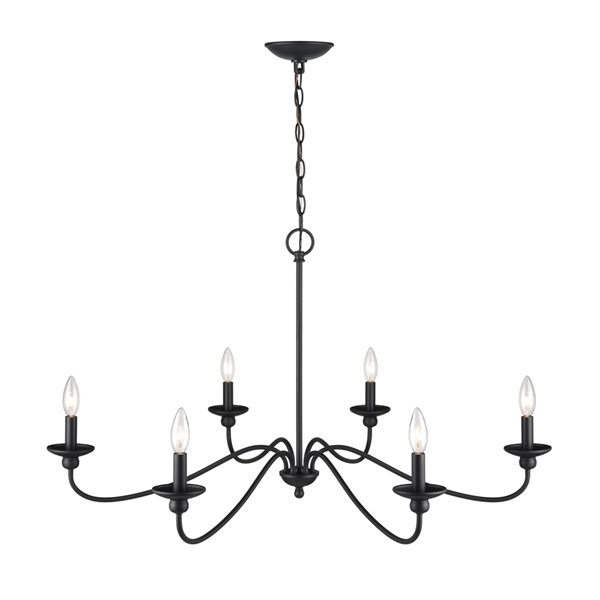 Millennium Lighting Delvona 6-Light Matte Black Modern/Contemporary Chandelier