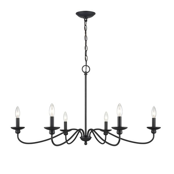 Millennium Lighting Delvona 6-Light Matte Black Modern/Contemporary Chandelier