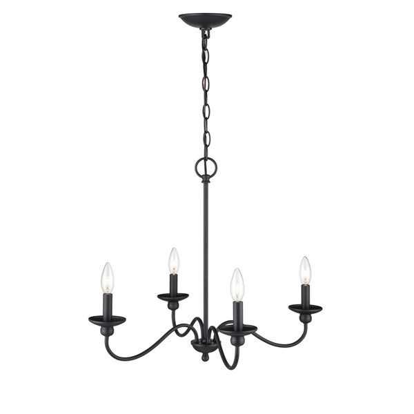 Millennium Lighting Delvona 6-Light Matte Black Modern/Contemporary Chandelier