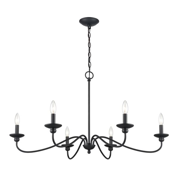 Millennium Lighting Delvona 6-Light Matte Black Modern/Contemporary Chandelier