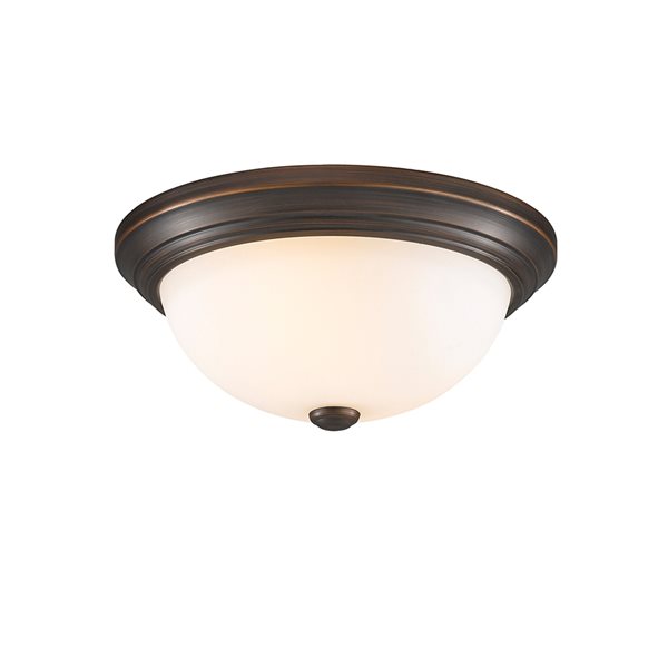 Millennium Lighting 13-in 2-Light Rubbed Bronze Contemporary/Modern Incandescent Flush Mount Light