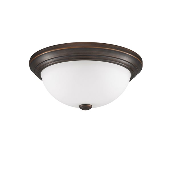 Millennium Lighting 13-in 2-Light Rubbed Bronze Contemporary/Modern Incandescent Flush Mount Light