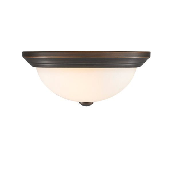 Millennium Lighting 13-in 2-Light Rubbed Bronze Contemporary/Modern Incandescent Flush Mount Light