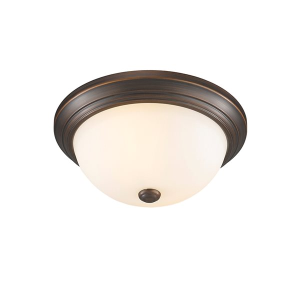 Millennium Lighting 13-in 2-Light Rubbed Bronze Contemporary/Modern Incandescent Flush Mount Light