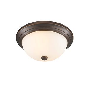 Millennium Lighting 13-in 2-Light Rubbed Bronze Contemporary/Modern Incandescent Flush Mount Light