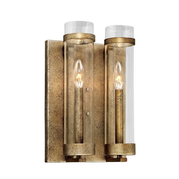 Millennium Lighting Milan 9.5-in W 2-Light Vintage Gold Traditional Wall Sconce