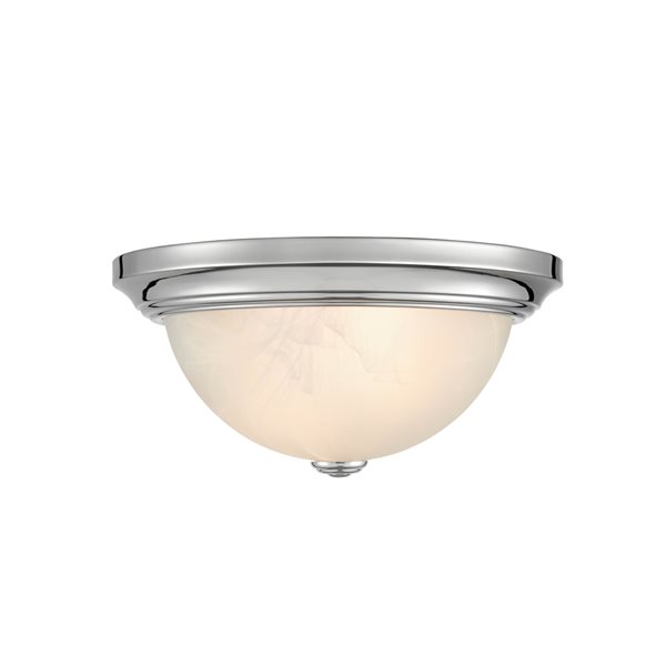 Millennium Lighting 11-in 2-Light Chrome Modern/Contemporary Incandescent Flush Mount Light
