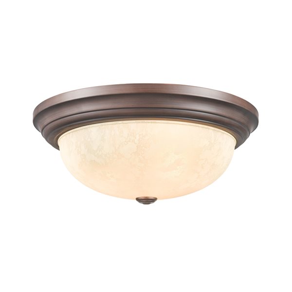 Millennium Lighting 15-in 3-Light Rubbed Bronze Modern/Contemporary Incandescent Flush Mount Light