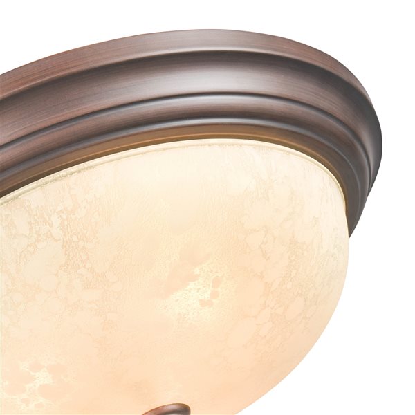 Millennium Lighting 15-in 3-Light Rubbed Bronze Modern/Contemporary Incandescent Flush Mount Light