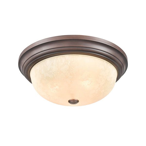 Millennium Lighting 15-in 3-Light Rubbed Bronze Modern/Contemporary Incandescent Flush Mount Light