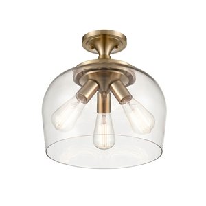 Millennium Lighting Ashford 13-in 3-Light Modern Gold Modern/Contemporary Semi-Flush Mount Light