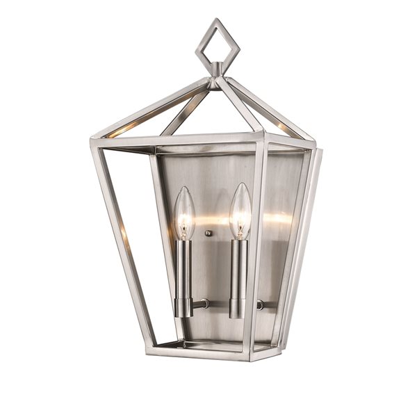 Millennium Lighting 10-in W 2-Light Brushed Nickel Traditional Wall Sconce