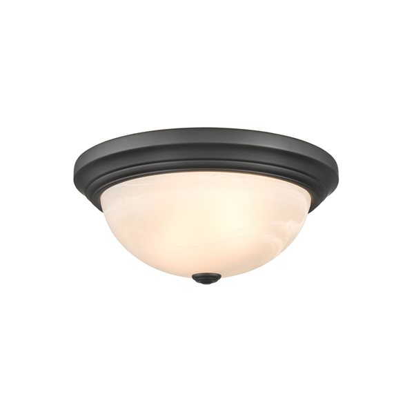 Millennium Lighting 13-in 2-Light Matte Black Modern/Contemporary Incandescent Flush Mount Light