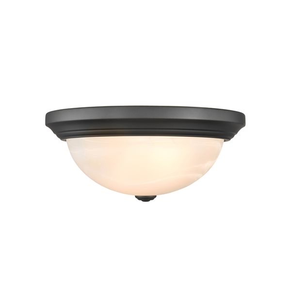 Millennium Lighting 13-in 2-Light Matte Black Modern/Contemporary Incandescent Flush Mount Light