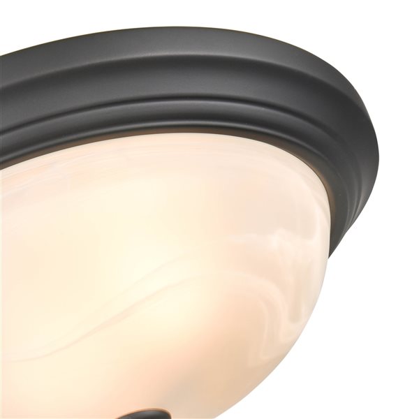 Millennium Lighting 13-in 2-Light Matte Black Modern/Contemporary Incandescent Flush Mount Light