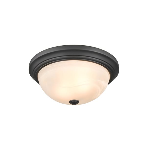 Millennium Lighting 13-in 2-Light Matte Black Modern/Contemporary Incandescent Flush Mount Light