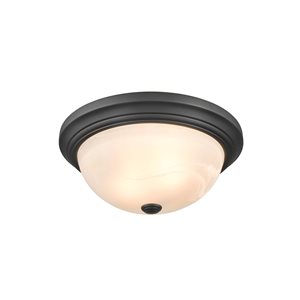 Millennium Lighting 13-in 2-Light Matte Black Modern/Contemporary Incandescent Flush Mount Light