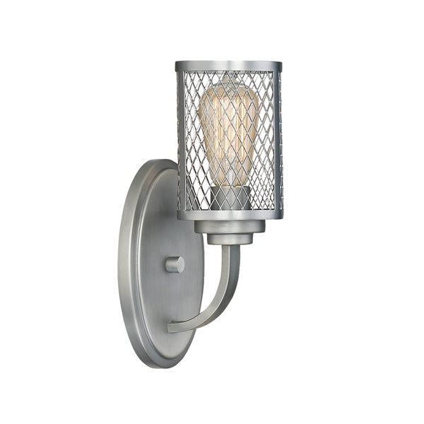 Millennium Lighting Akron 5-in W 1-Light Brushed Pewter Traditional Wall Sconce