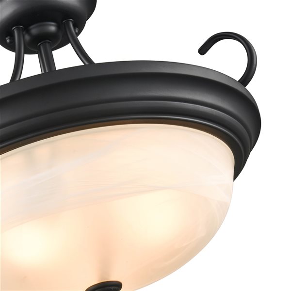 Millennium Lighting 17-in 3-Light Matte Black Modern/Contemporary Semi-Flush Mount Light