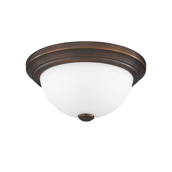 Millennium Lighting 11-in 2-Light Rubbed Bronze Contemporary/Modern Incandescent Flush Mount Light