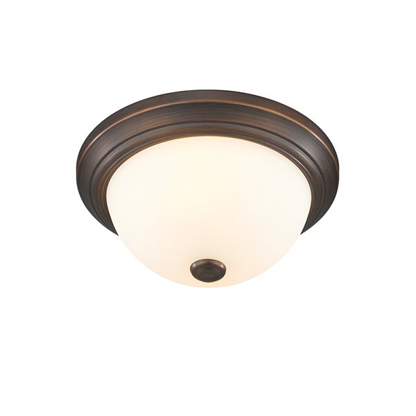 Millennium Lighting 11-in 2-Light Rubbed Bronze Contemporary/Modern Incandescent Flush Mount Light