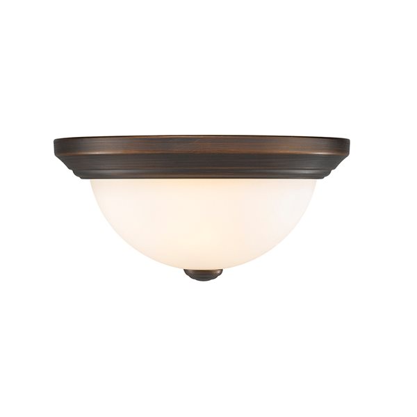 Millennium Lighting 11-in 2-Light Rubbed Bronze Contemporary/Modern Incandescent Flush Mount Light