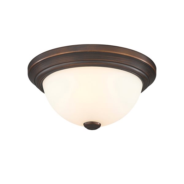 Millennium Lighting 11-in 2-Light Rubbed Bronze Contemporary/Modern Incandescent Flush Mount Light