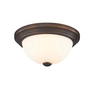 Millennium Lighting 11-in 2-Light Rubbed Bronze Contemporary/Modern Incandescent Flush Mount Light