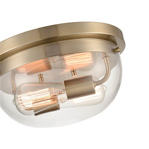 Millennium Lighting Ashford 13-in 2-Light Modern Gold Traditional Fluorescent Flush Mount Light