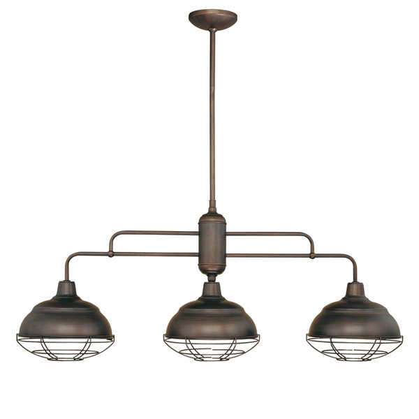 Millennium Lighting 3Light Rubbed Bronze NeoIndustrial Kitchen Island