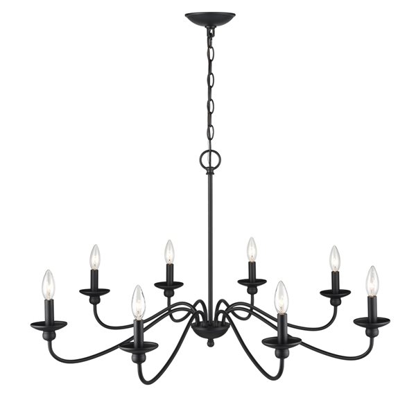 Millennium Lighting Delvona 8-Light Matte Black Modern/Contemporary Chandelier