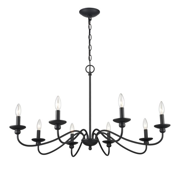 Millennium Lighting Delvona 8-Light Matte Black Modern/Contemporary Chandelier