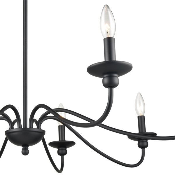 Millennium Lighting Delvona 8-Light Matte Black Modern/Contemporary Chandelier