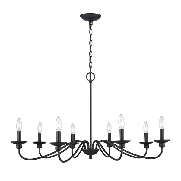 Millennium Lighting Delvona 8-Light Matte Black Modern/Contemporary Chandelier