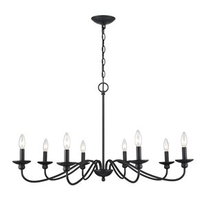 Millennium Lighting Delvona 8-Light Matte Black Modern/Contemporary Chandelier