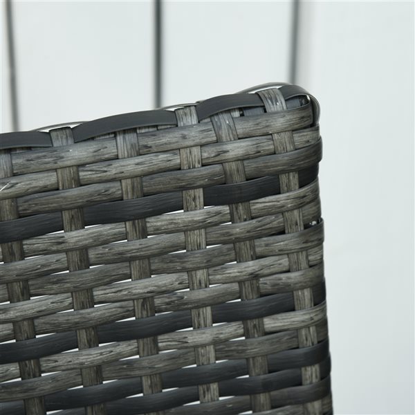 Outsunny grey Wicker Bistro Set with Grey Cushions Included - 3- Piece
