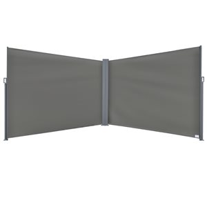 Outsunny 236.25-in W X 78.75-in H Grey Steel Outdoor Folding Privacy Screen